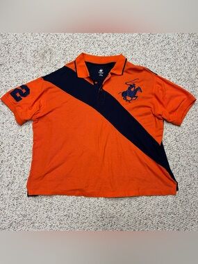 Beverly Hills Polo Club Big Pony Polo Shirt Embroidered Men's XXL #2 Orange